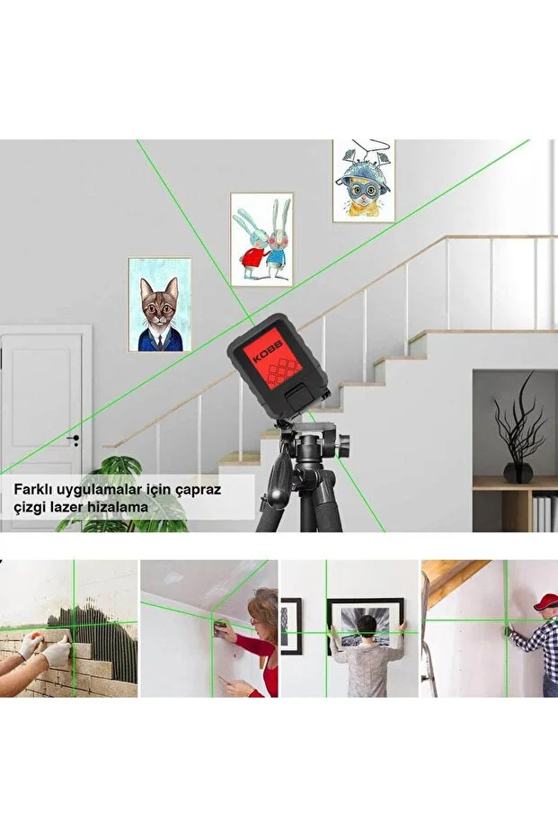 KBL90G 30 Metre Profesyonel Yatay ve Dikey Otomatik Hizalamalı Yeşil Çapraz Çizgi Lazer Distoma